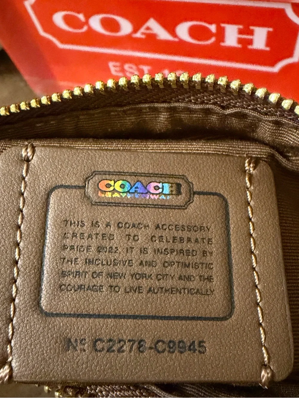 Coach Signature Rainbow Corner Zip Wristlet